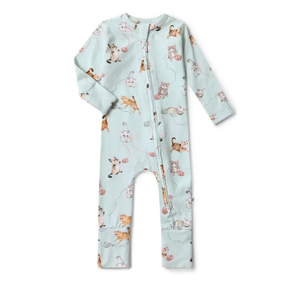Snuggle Hunny Kids Snuggle Hunny Kittens Organic Snugglesuit Convertible Romper
