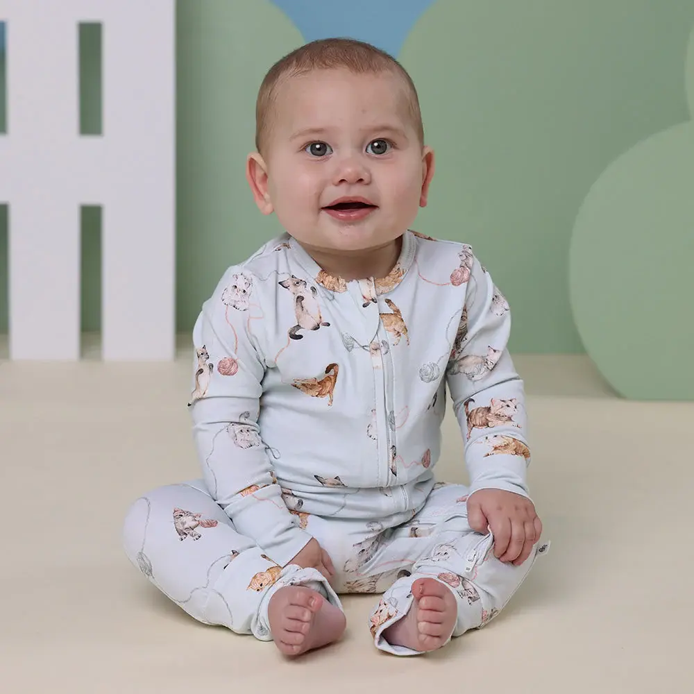 Snuggle Hunny Kids Snuggle Hunny Kittens Organic Snugglesuit Convertible Romper
