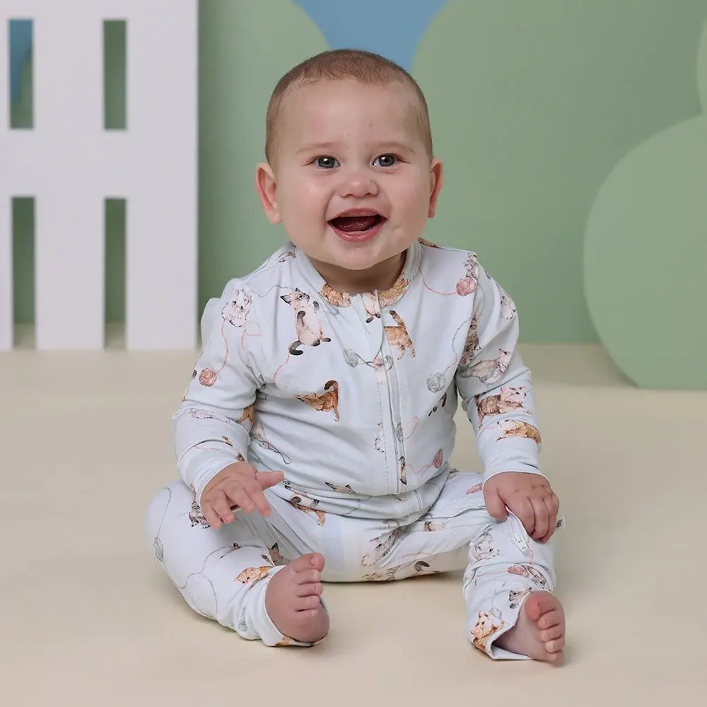 Snuggle Hunny Kids Snuggle Hunny Kittens Organic Snugglesuit Convertible Romper