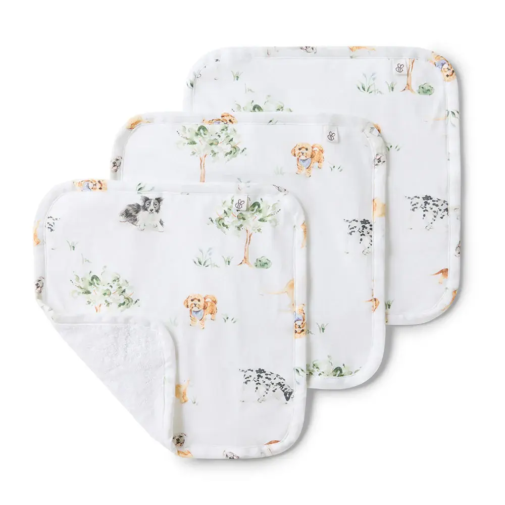 Snuggle Hunny Kids Snuggle Hunny Dog Park Organic Wash Cloths - 3 Pack