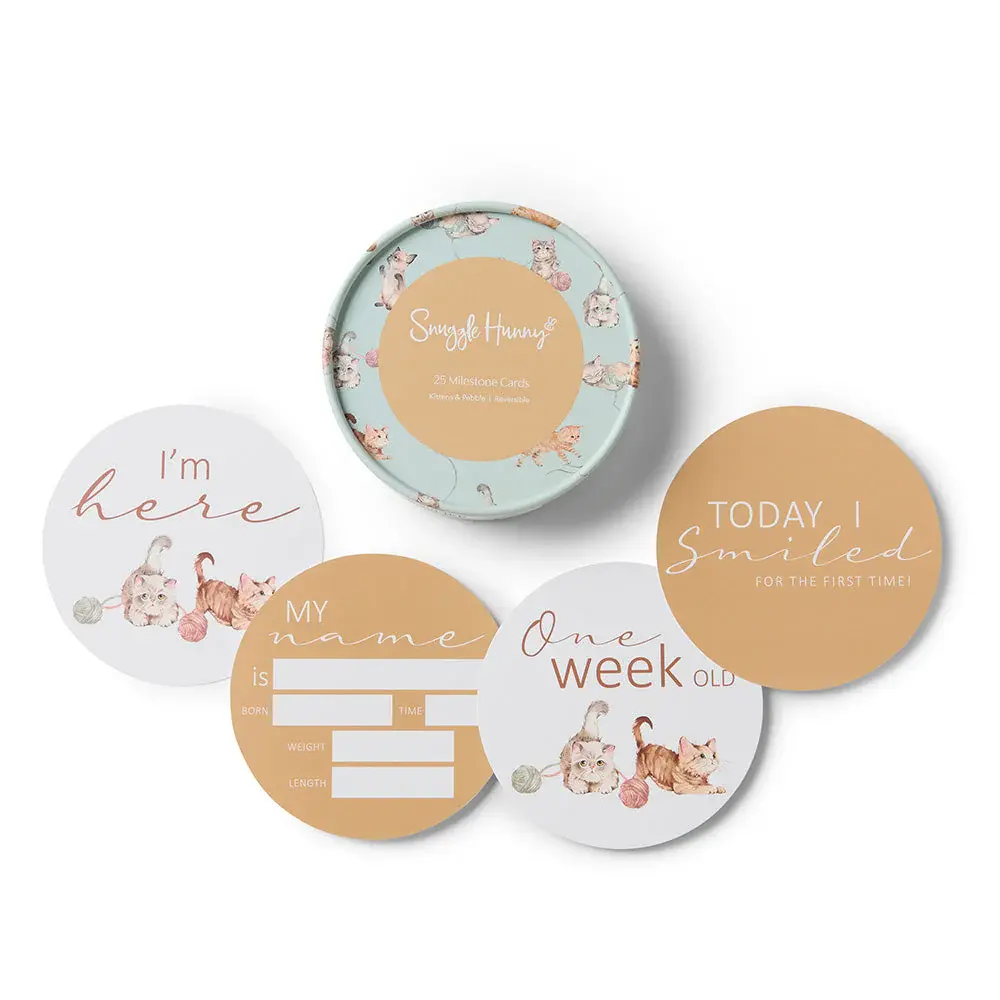Snuggle Hunny Kids Snuggle Hunny Kittens & Pebble Reversible Milestone Cards