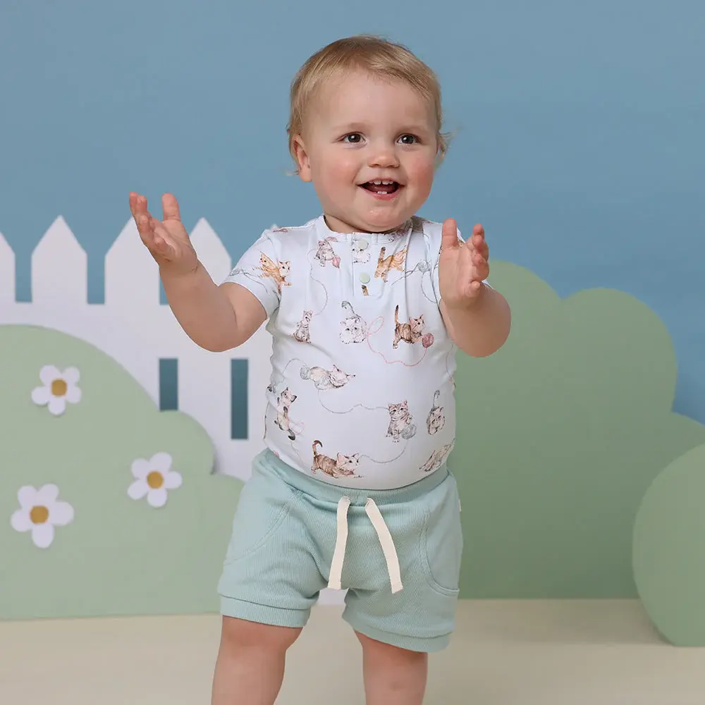 Snuggle Hunny Kids Snuggle Hunny Kittens Short Sleeve Organic Bodysuit
