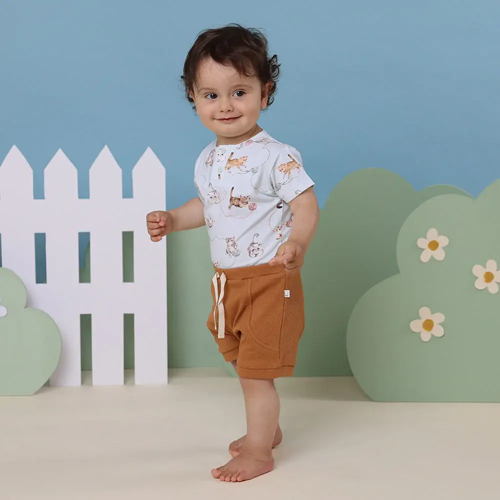 Snuggle Hunny Kids Snuggle Hunny Kittens Short Sleeve Organic Bodysuit