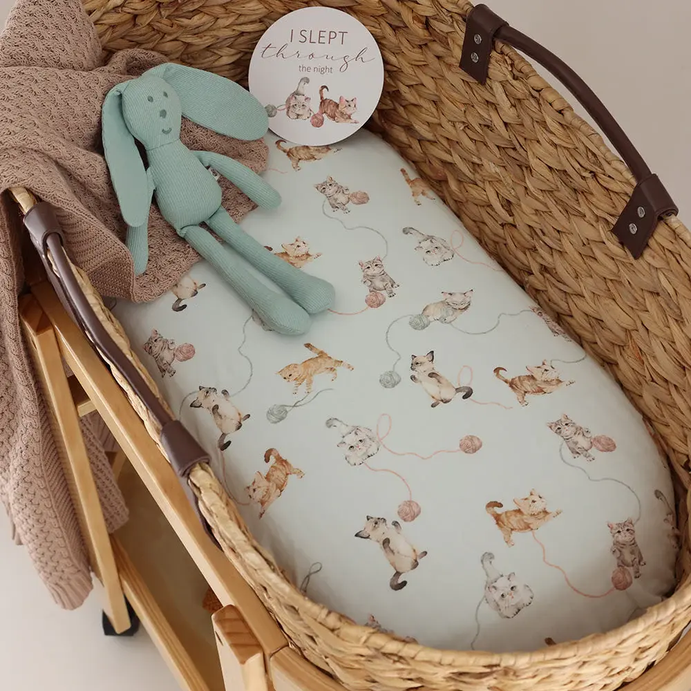 Snuggle Hunny Kids Snuggle Hunny Kittens Organic Bassinet Sheet / Change Pad Cover
