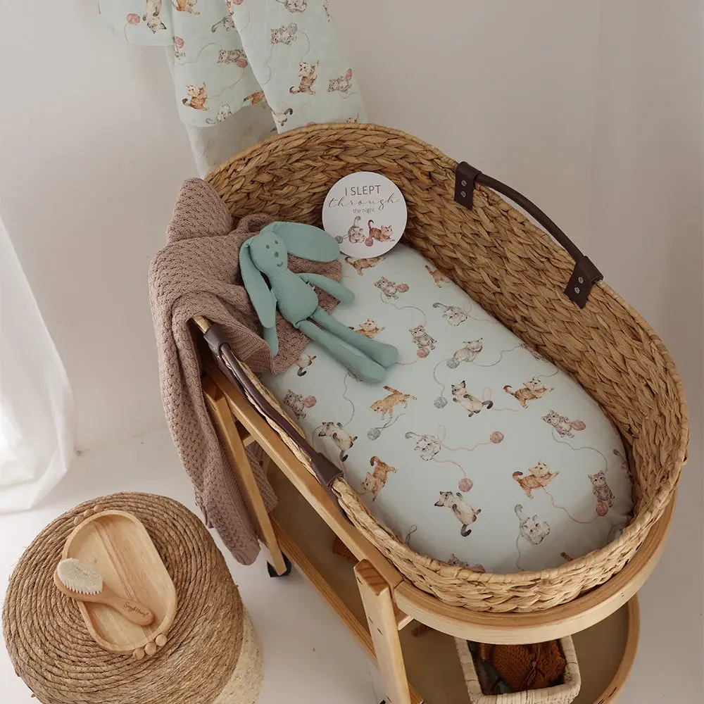 Snuggle Hunny Kids Snuggle Hunny Kittens Organic Bassinet Sheet / Change Pad Cover