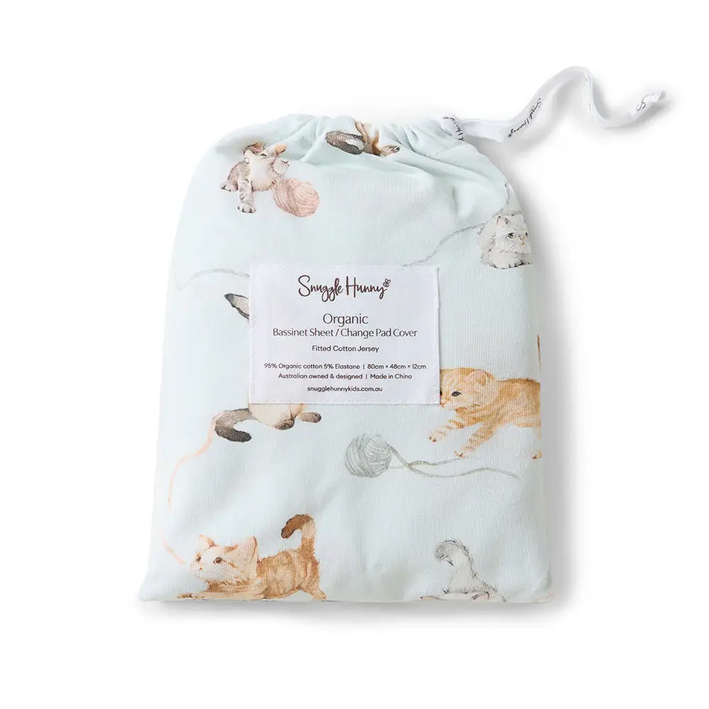 Snuggle Hunny Kids Snuggle Hunny Kittens Organic Bassinet Sheet / Change Pad Cover
