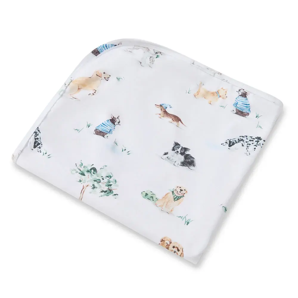 Snuggle Hunny Kids Snuggle Hunny Dog Park Organic Jersey Wrap & Beanie Set