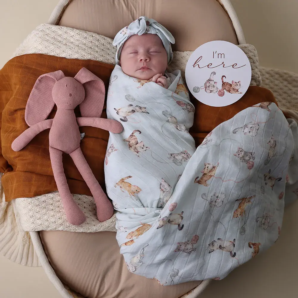 Snuggle Hunny Kids Snuggle Hunny Kittens Organic Muslin Wrap