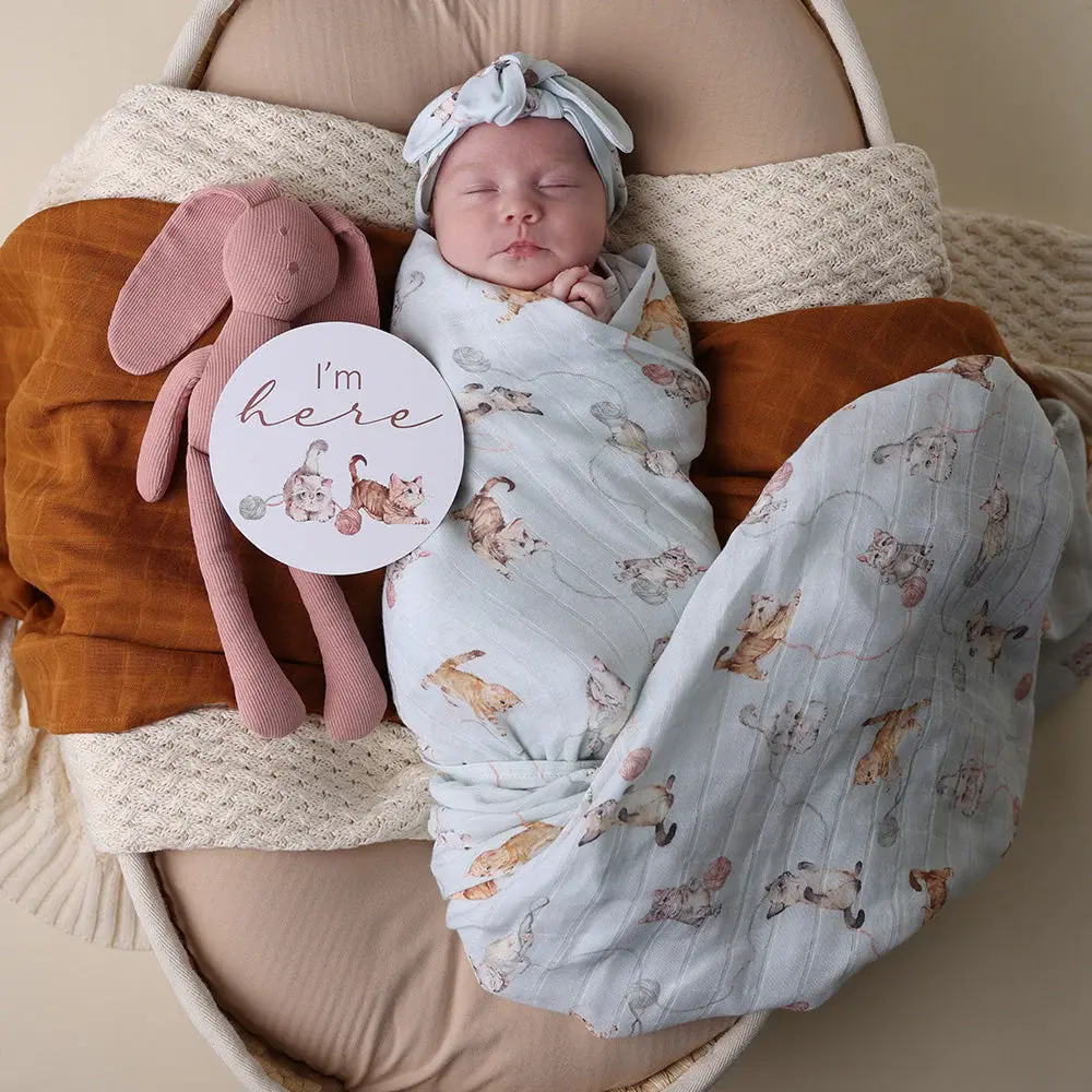 Snuggle Hunny Kids Snuggle Hunny Kittens Organic Muslin Wrap