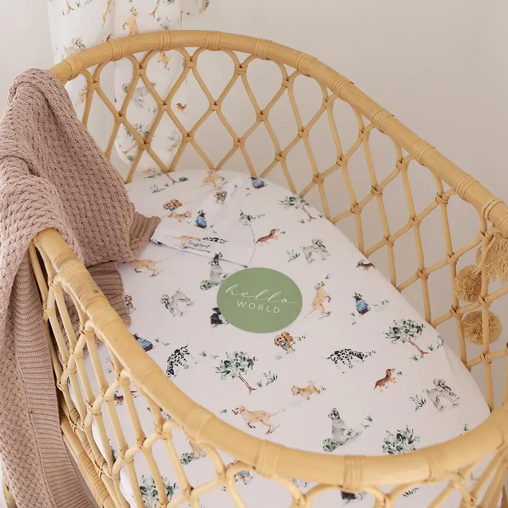 Snuggle Hunny Kids Snuggle Hunny Dog Park Organic Bassinet Sheet / Change Pad Cover