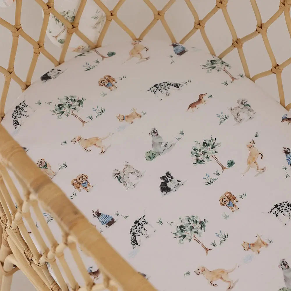 Snuggle Hunny Kids Snuggle Hunny Dog Park Organic Bassinet Sheet / Change Pad Cover
