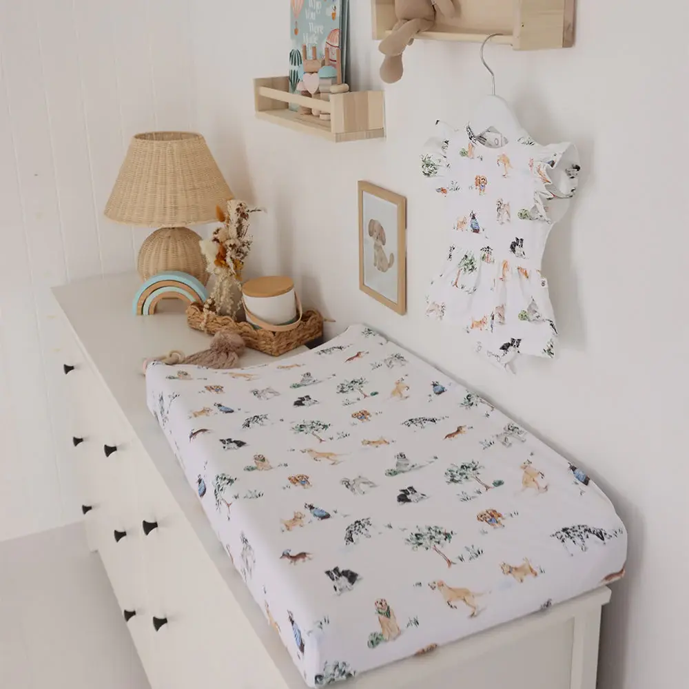 Snuggle Hunny Kids Snuggle Hunny Dog Park Organic Bassinet Sheet / Change Pad Cover