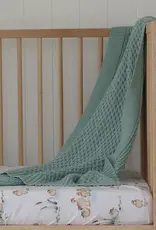Snuggle Hunny Kids Snuggle Hunny Sage Diamond Knit Organic Baby Blanket
