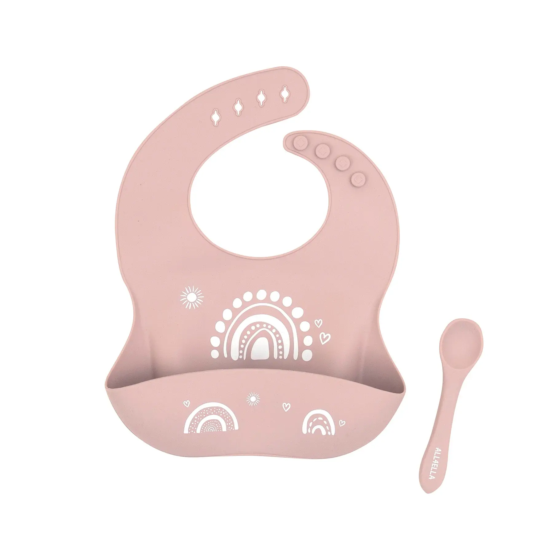 All4Ella All4Ella Silicone bibs with spoon and reusable pouch