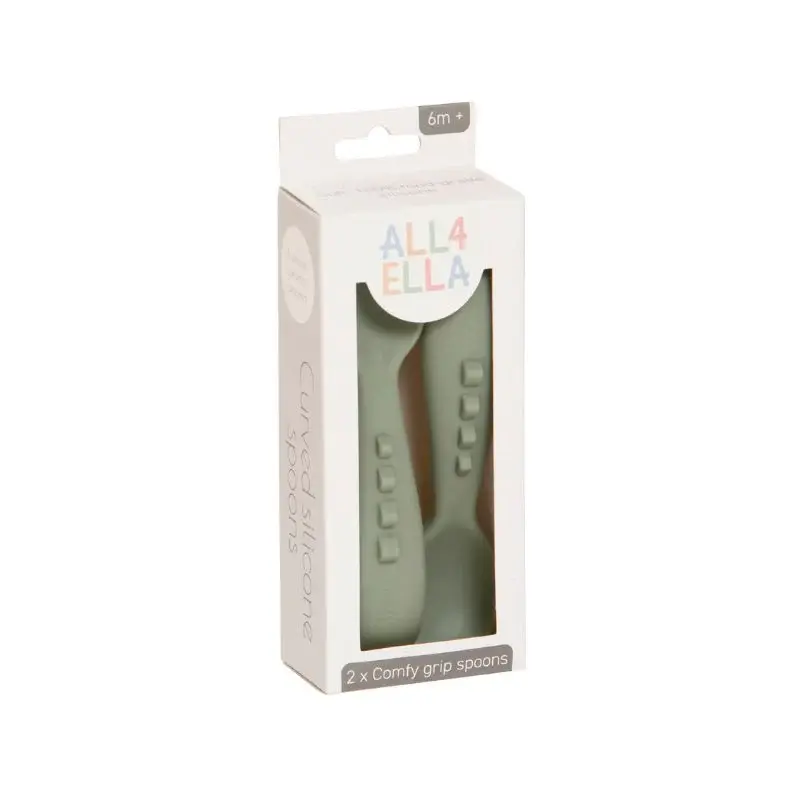 All4Ella All4Ella Comfy Grip Silicone Spoons 2pk