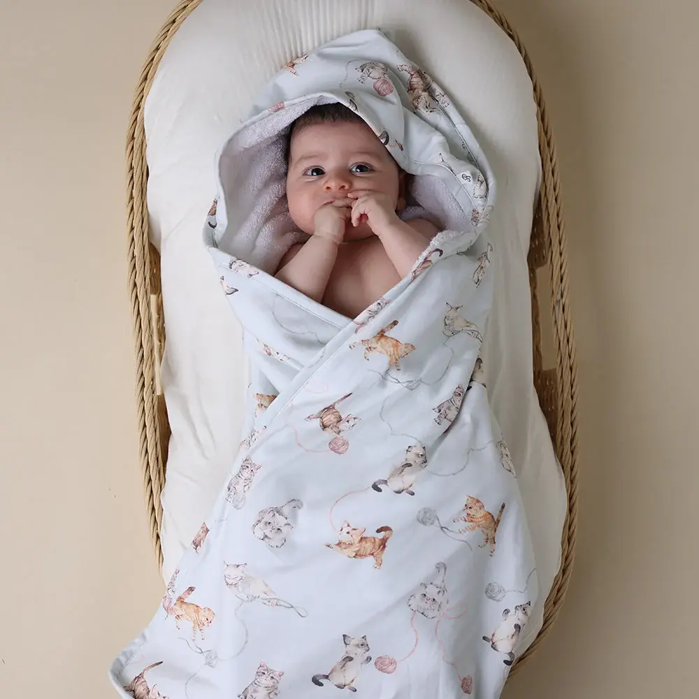 Snuggle Hunny Kids Snuggle Hunny Kittens Organic Hooded Baby Towel