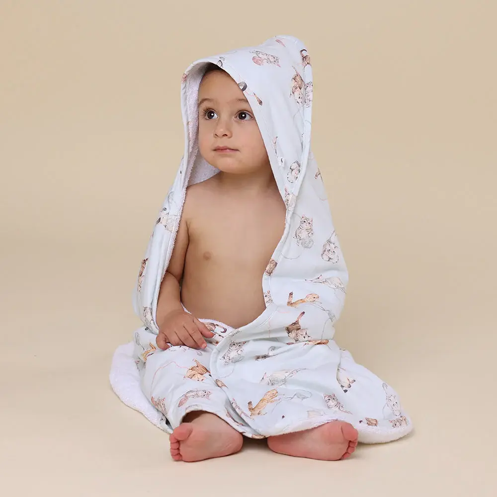 Snuggle Hunny Kids Snuggle Hunny Kittens Organic Hooded Baby Towel