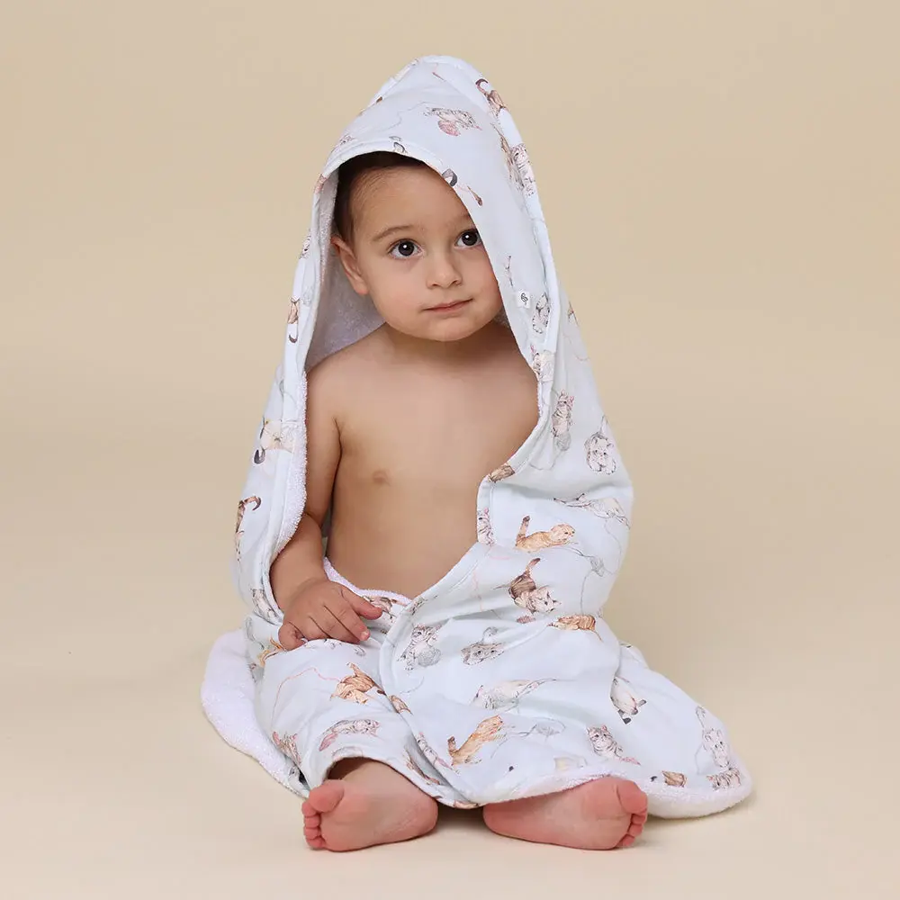 Snuggle Hunny Kids Snuggle Hunny Kittens Organic Hooded Baby Towel