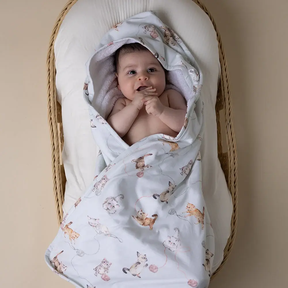 Snuggle Hunny Kids Snuggle Hunny Kittens Organic Hooded Baby Towel