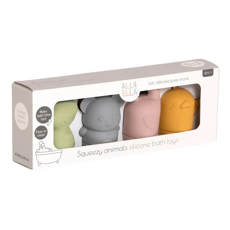All4Ella All4Ella Squeezy Silicone Bath Toys - Animal Friends