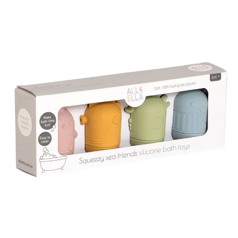 All4Ella All4Ella Squeezy Silicone Bath Toys - Sea Friends
