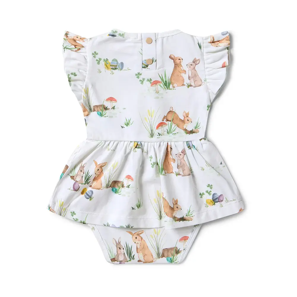Snuggle Hunny Kids Snuggle Hunny Easter Bunnies Short Sleeve Organic Dress