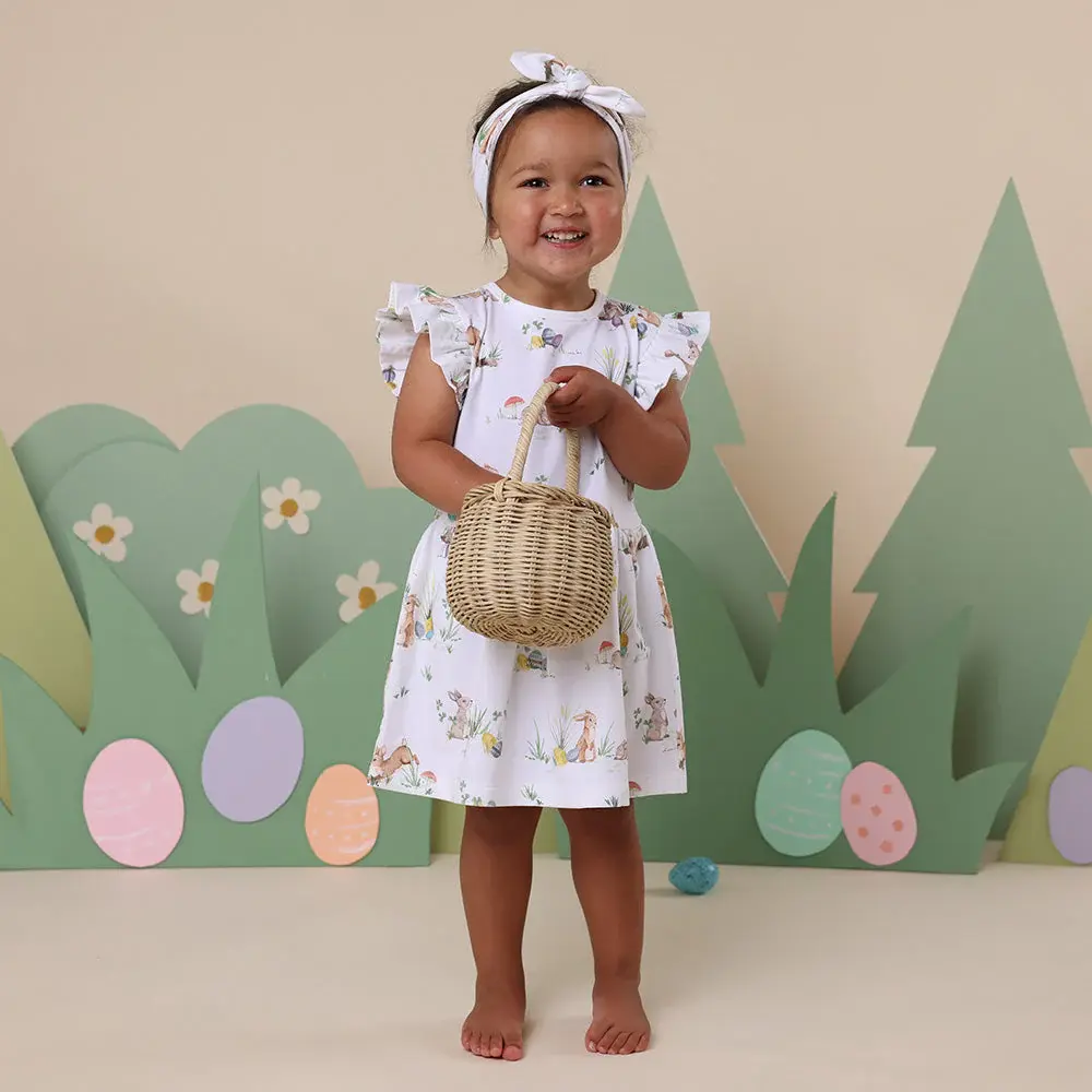 Snuggle Hunny Kids Snuggle Hunny Easter Bunnies Short Sleeve Organic Dress