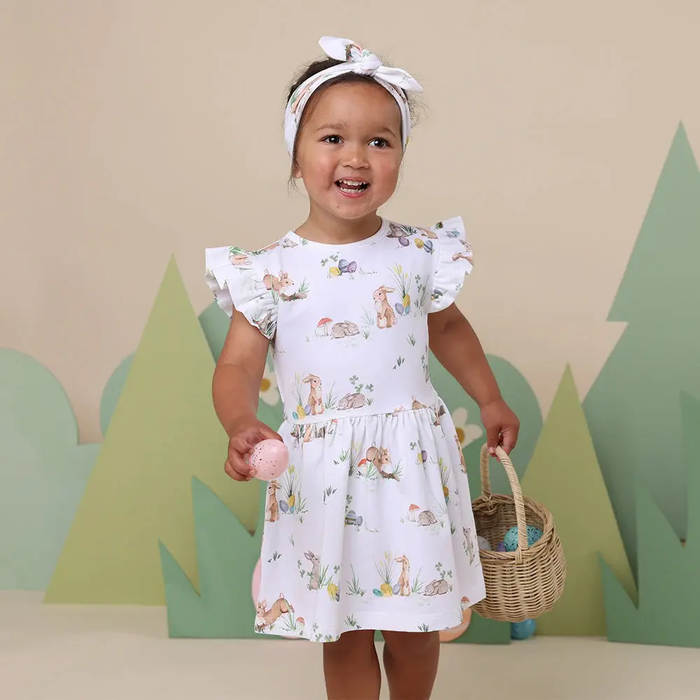 Snuggle Hunny Kids Snuggle Hunny Easter Bunnies Short Sleeve Organic Dress