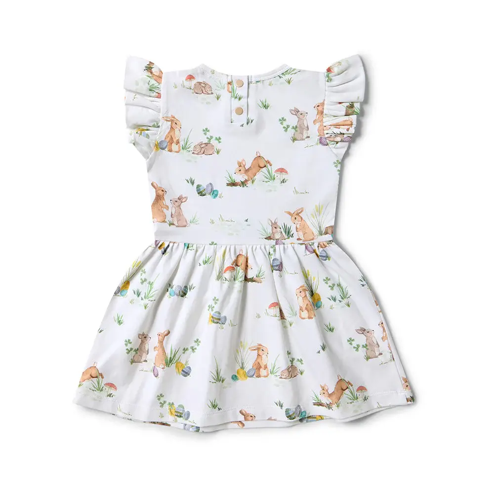 Snuggle Hunny Kids Snuggle Hunny Easter Bunnies Short Sleeve Organic Dress