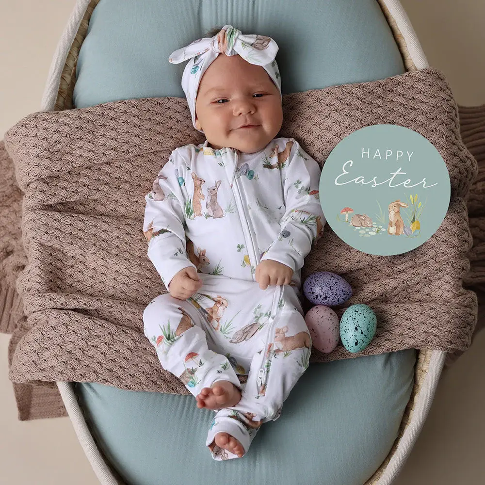 Snuggle Hunny Kids Snuggle Hunny Easter Bunnies Organic Snugglesuit Convertible Romper