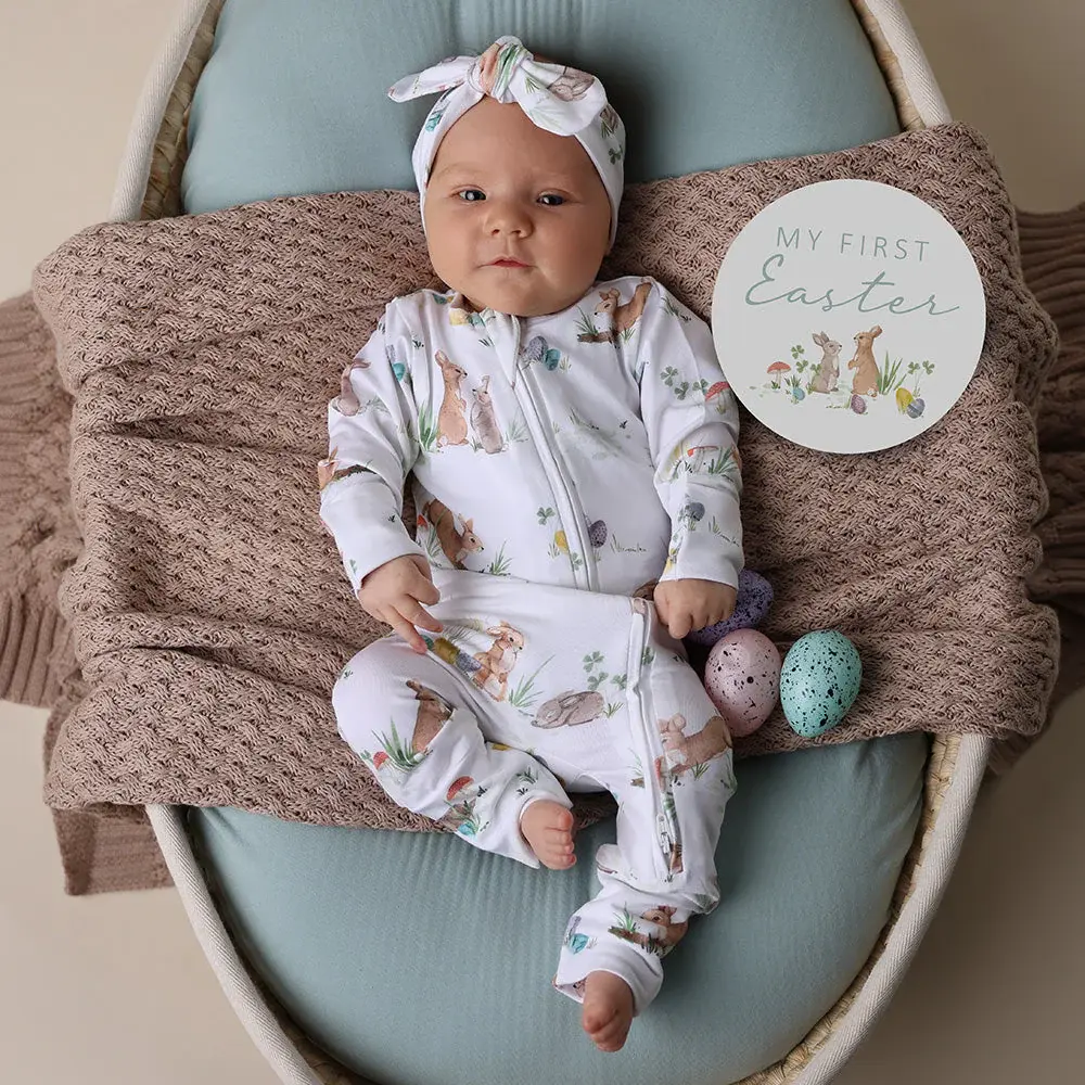 Snuggle Hunny Kids Snuggle Hunny Easter Bunnies Organic Snugglesuit Convertible Romper