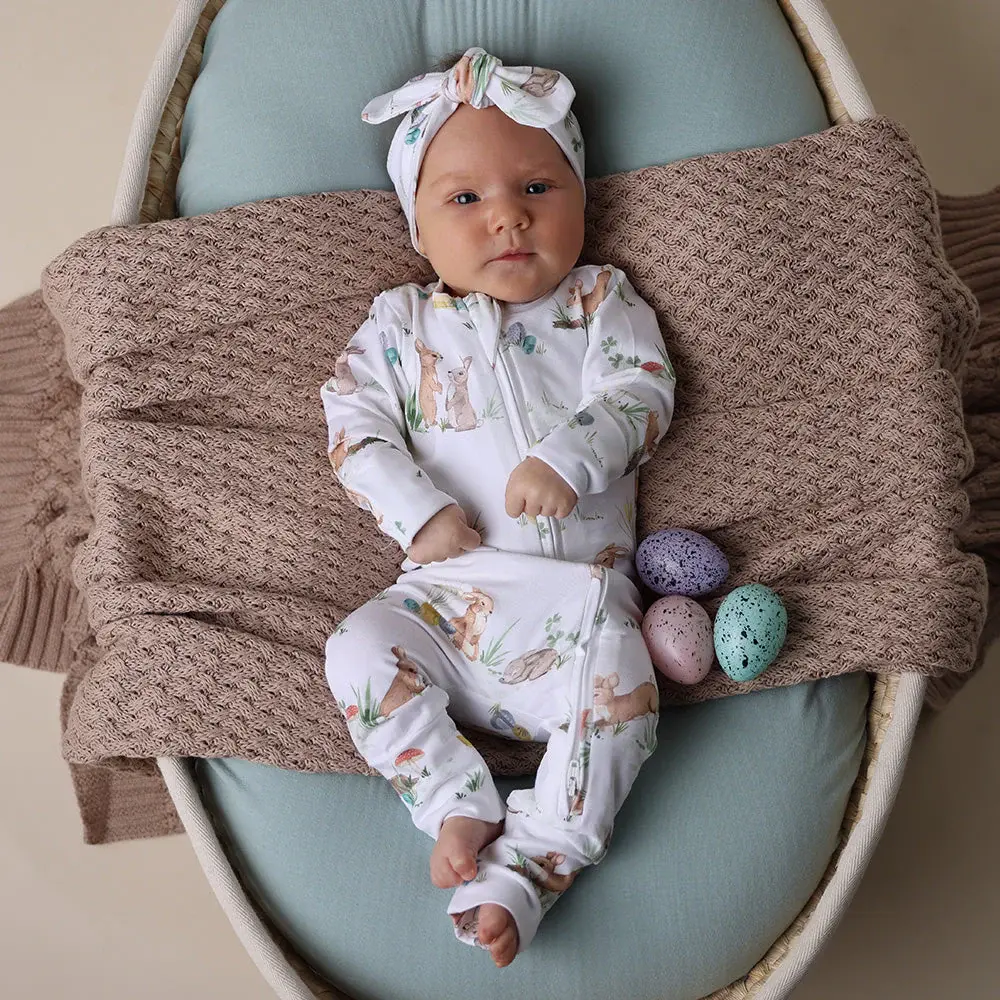 Snuggle Hunny Kids Snuggle Hunny Easter Bunnies Organic Snugglesuit Convertible Romper