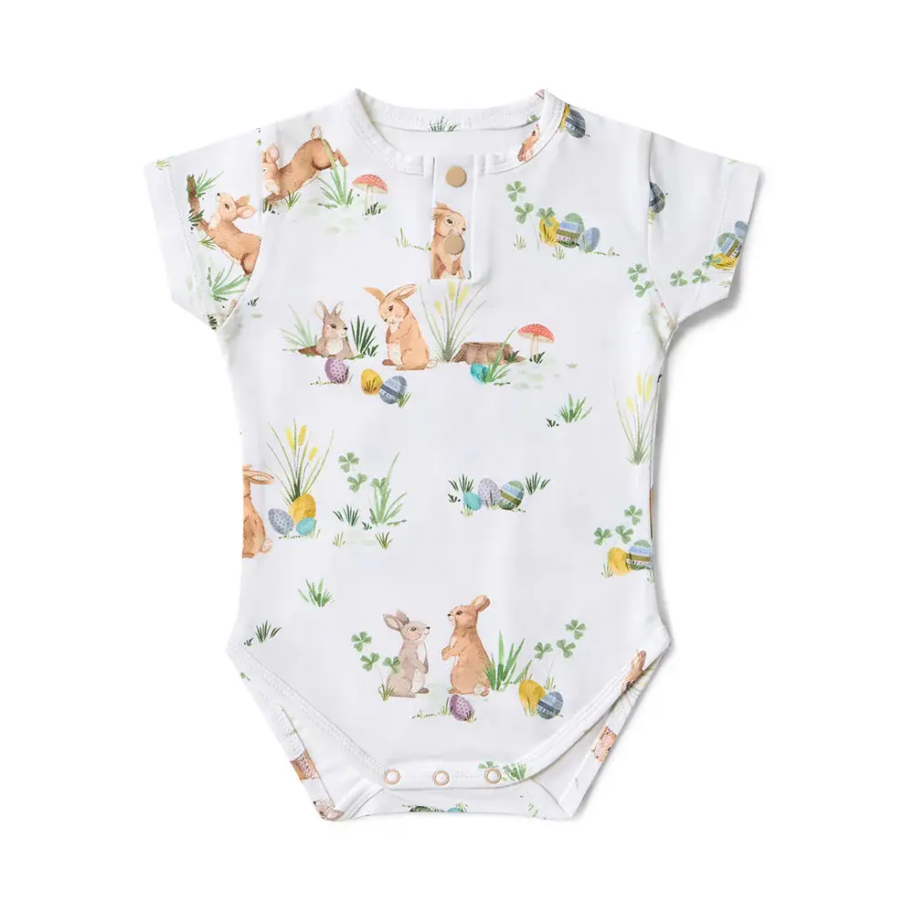 Snuggle Hunny Kids Snuggle Hunny Easter Bunnies Short Sleeve Organic Bodysuit