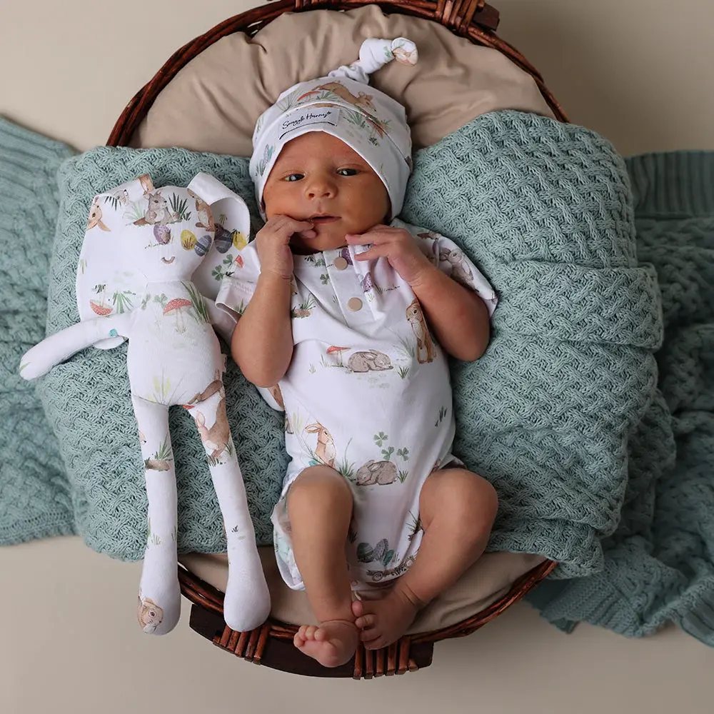 Snuggle Hunny Kids Snuggle Hunny Easter Bunnies Short Sleeve Organic Bodysuit