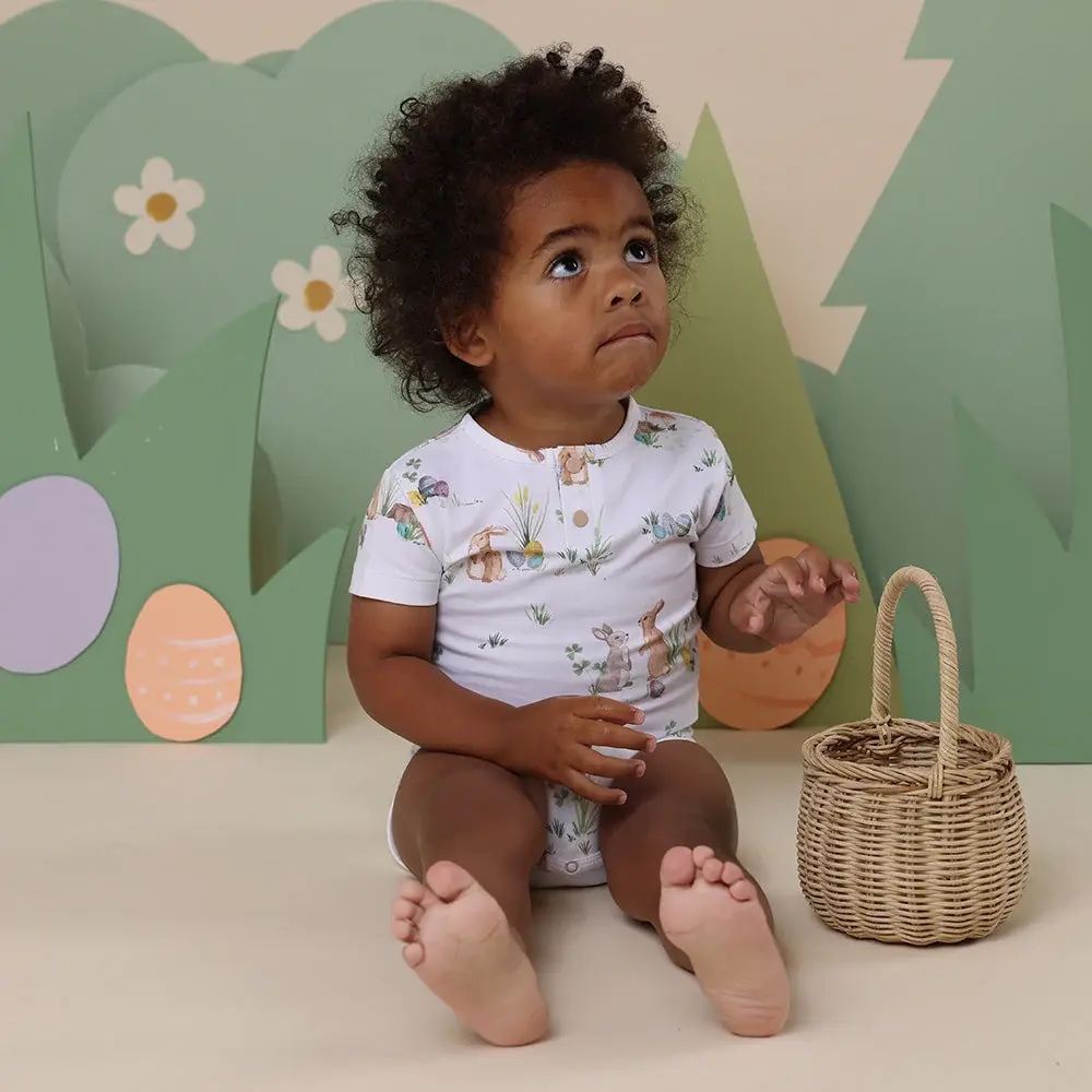 Snuggle Hunny Kids Snuggle Hunny Easter Bunnies Short Sleeve Organic Bodysuit