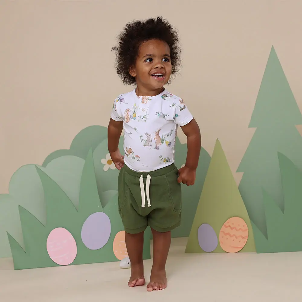 Snuggle Hunny Kids Snuggle Hunny Easter Bunnies Short Sleeve Organic Bodysuit