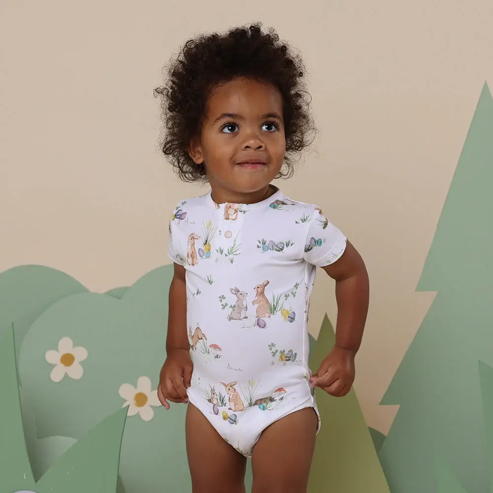 Snuggle Hunny Kids Snuggle Hunny Easter Bunnies Short Sleeve Organic Bodysuit
