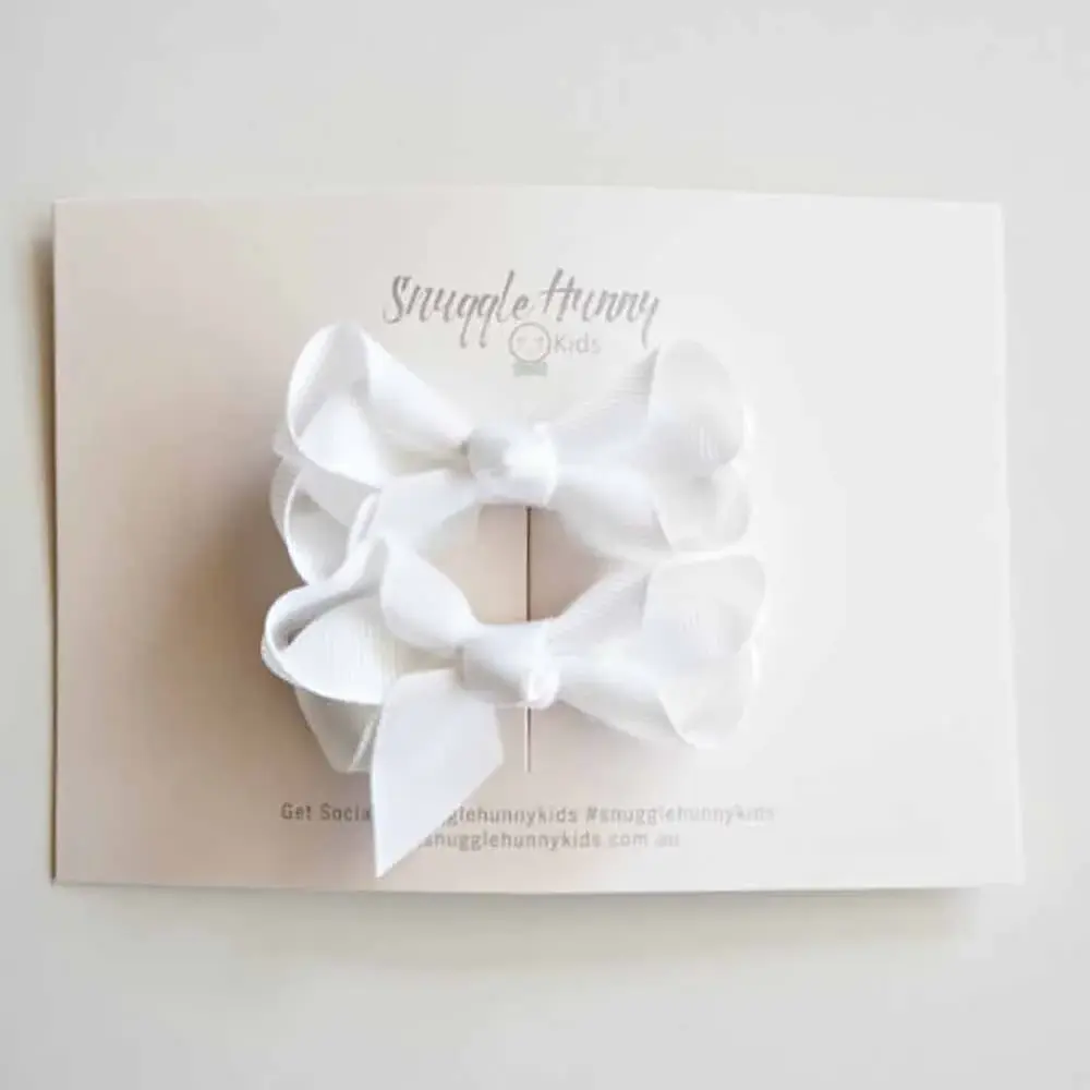 Snuggle Hunny Kids Snuggle Hunny White Piggy Tail Hair Clips - Pair