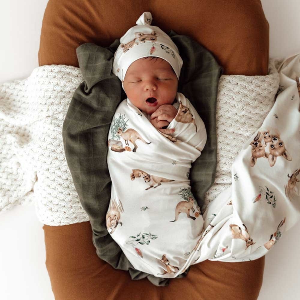 Snuggle Hunny Kids Snuggle Hunny Kanga Organic Jersey Wrap & Beanie Set