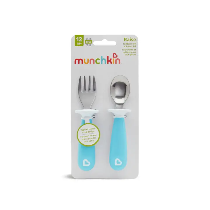 Munchkin Munchkin Raise Toddler Fork and Spoon Set (Blue)