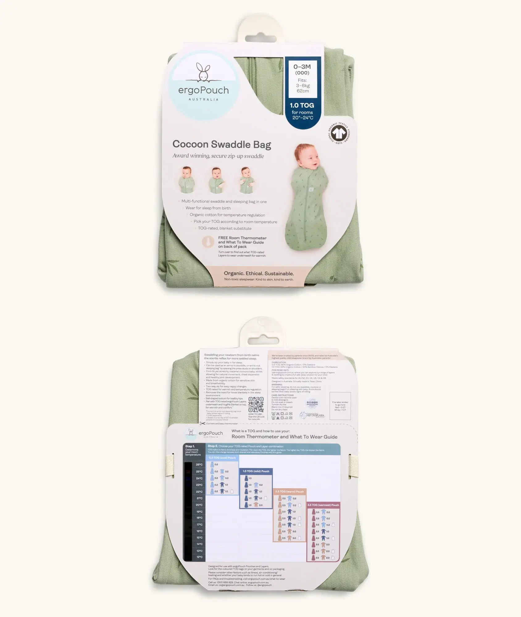 ErgoPouch ErgoPouch Cocoon Swaddle Bag 1.0 TOG - Petit Pretzel