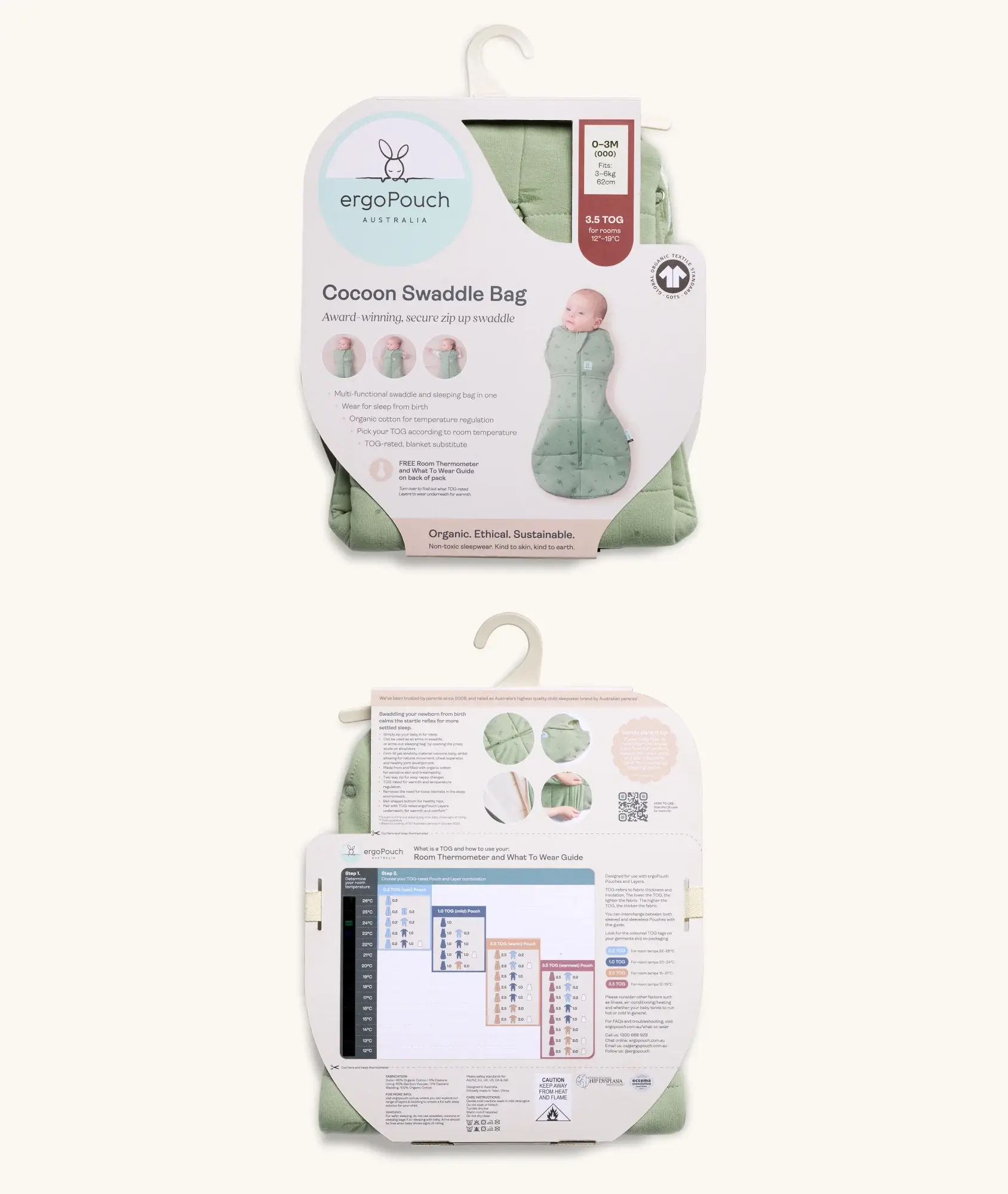 ErgoBaby ErgoPouch Cocoon Swaddle Bag 3.5 TOG Bon Appetit