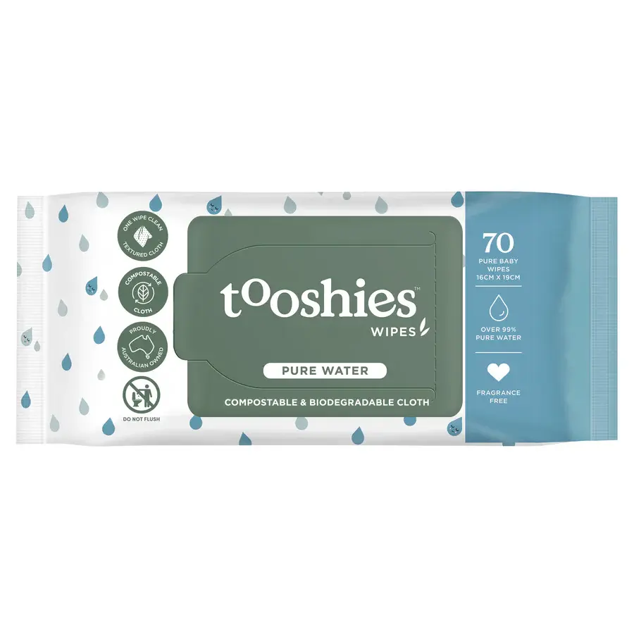 Tooshies Tooshies Pure Water Baby Wipes 70pk
