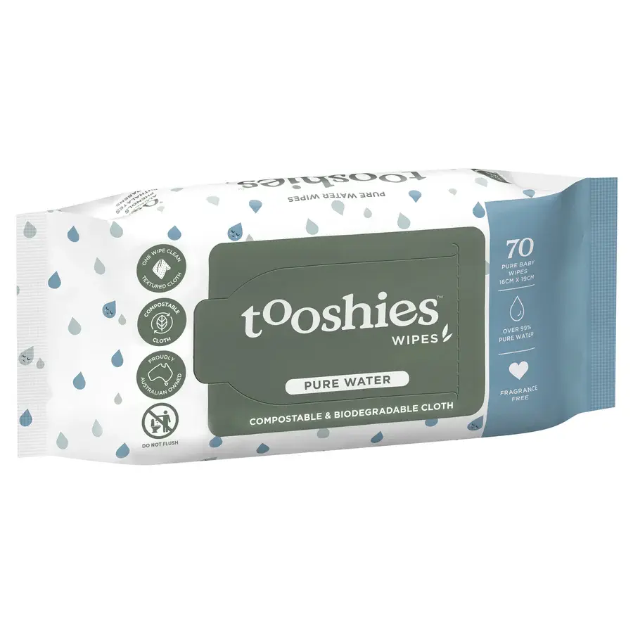 Tooshies Tooshies Pure Water Baby Wipes 70pk
