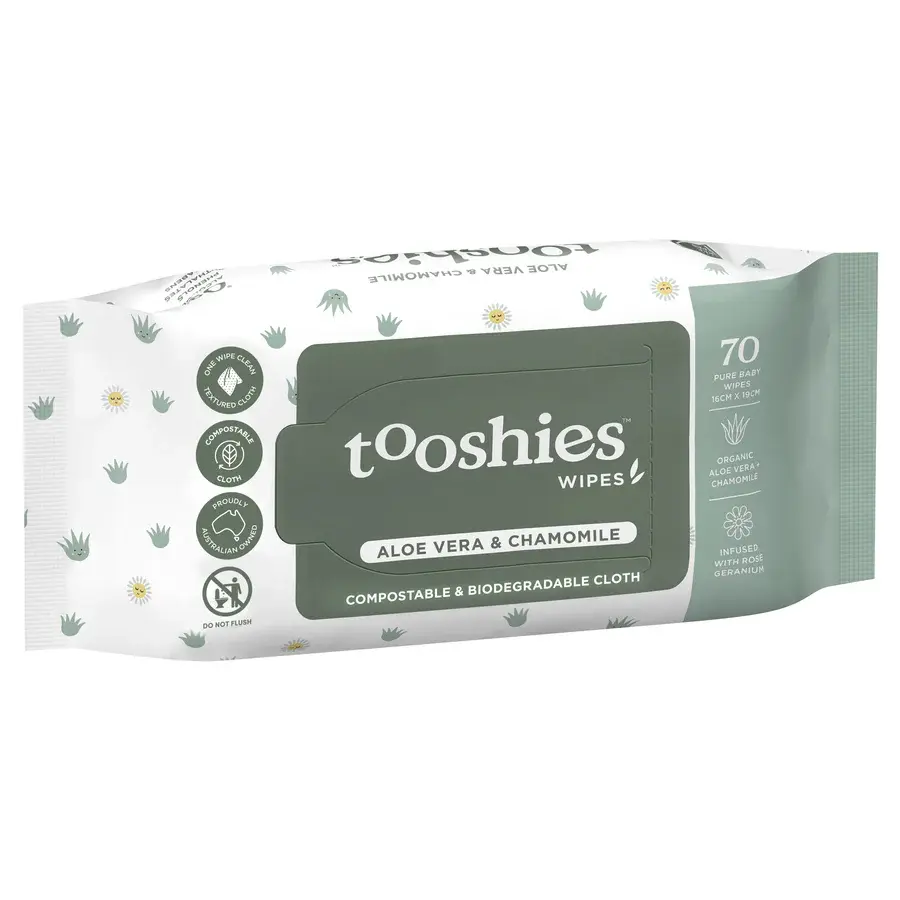 Tooshies Tooshies Pure Baby Wipes Aloe Vera & Chamomile 70pk