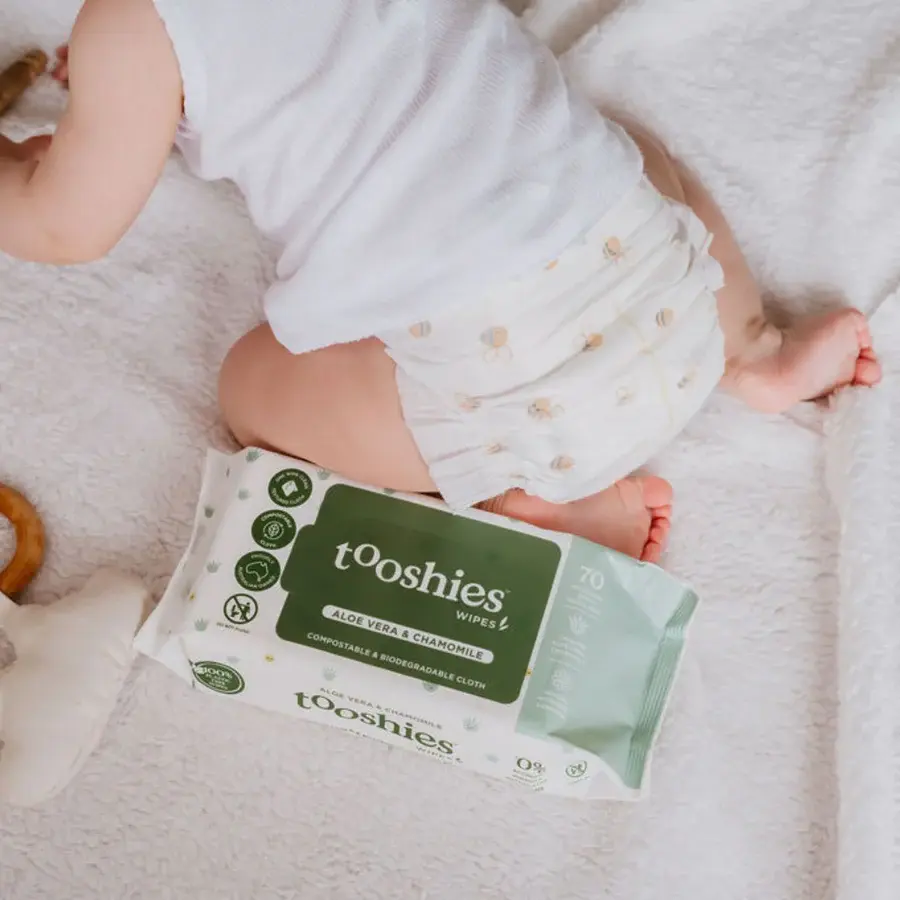 Tooshies Tooshies Pure Baby Wipes Aloe Vera & Chamomile 70pk