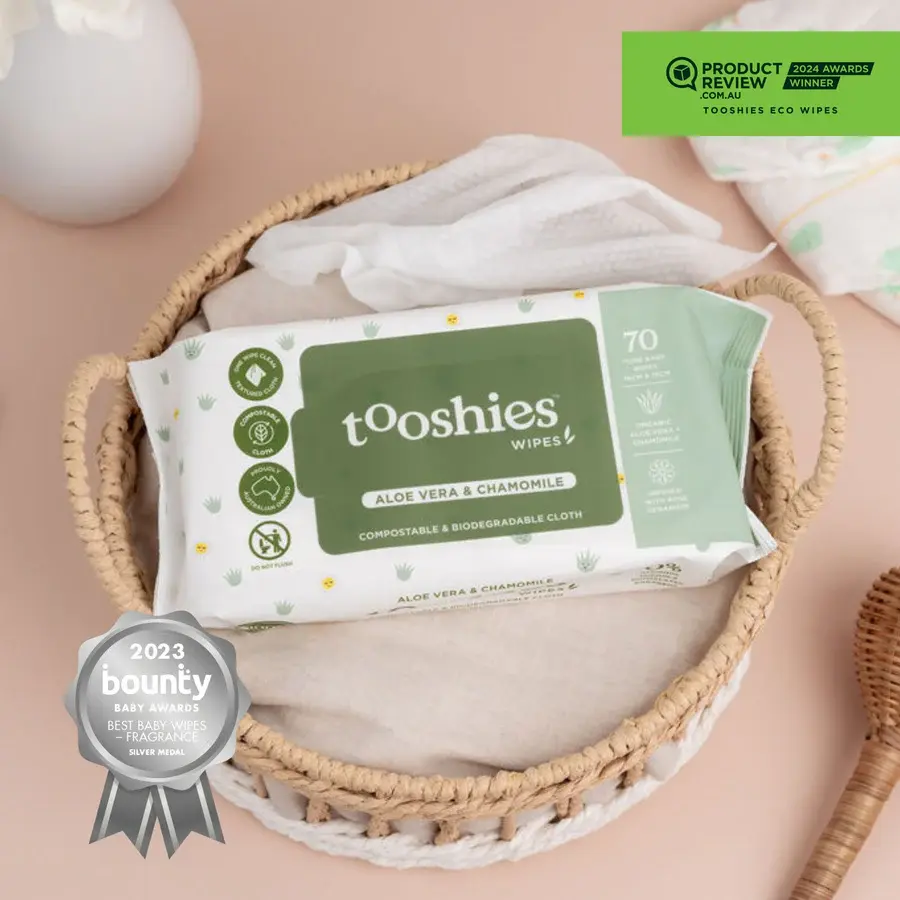 Tooshies Tooshies Pure Baby Wipes Aloe Vera & Chamomile 70pk
