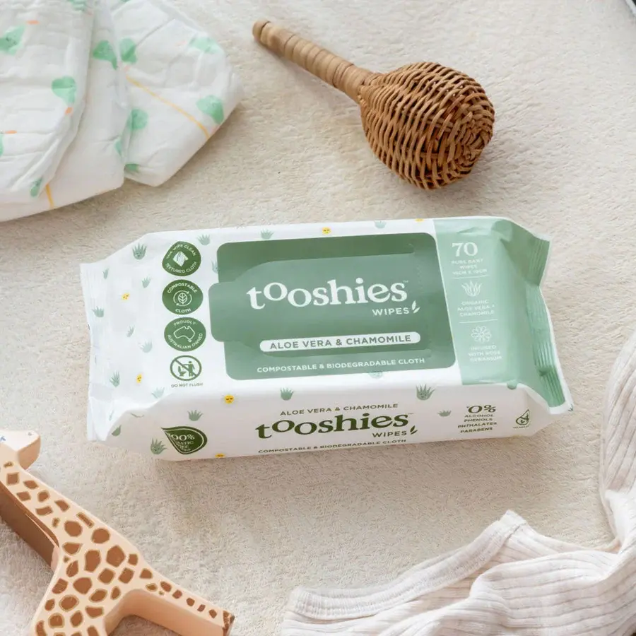 Tooshies Tooshies Pure Baby Wipes Aloe Vera & Chamomile 70pk