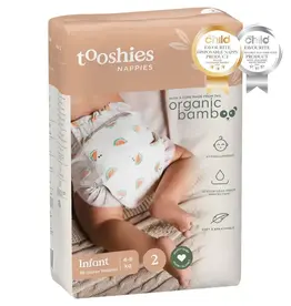 Tooshies Tooshies Organic Bamboo Nappies Size 2 Infant 4-8kg 48pk