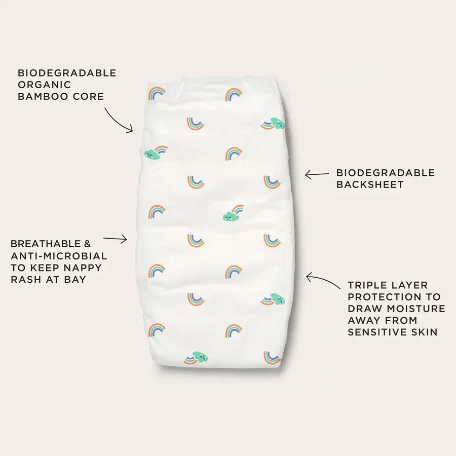 Tooshies Tooshies Organic Bamboo Nappies Size 4 Toddler 10-15kg 36pk